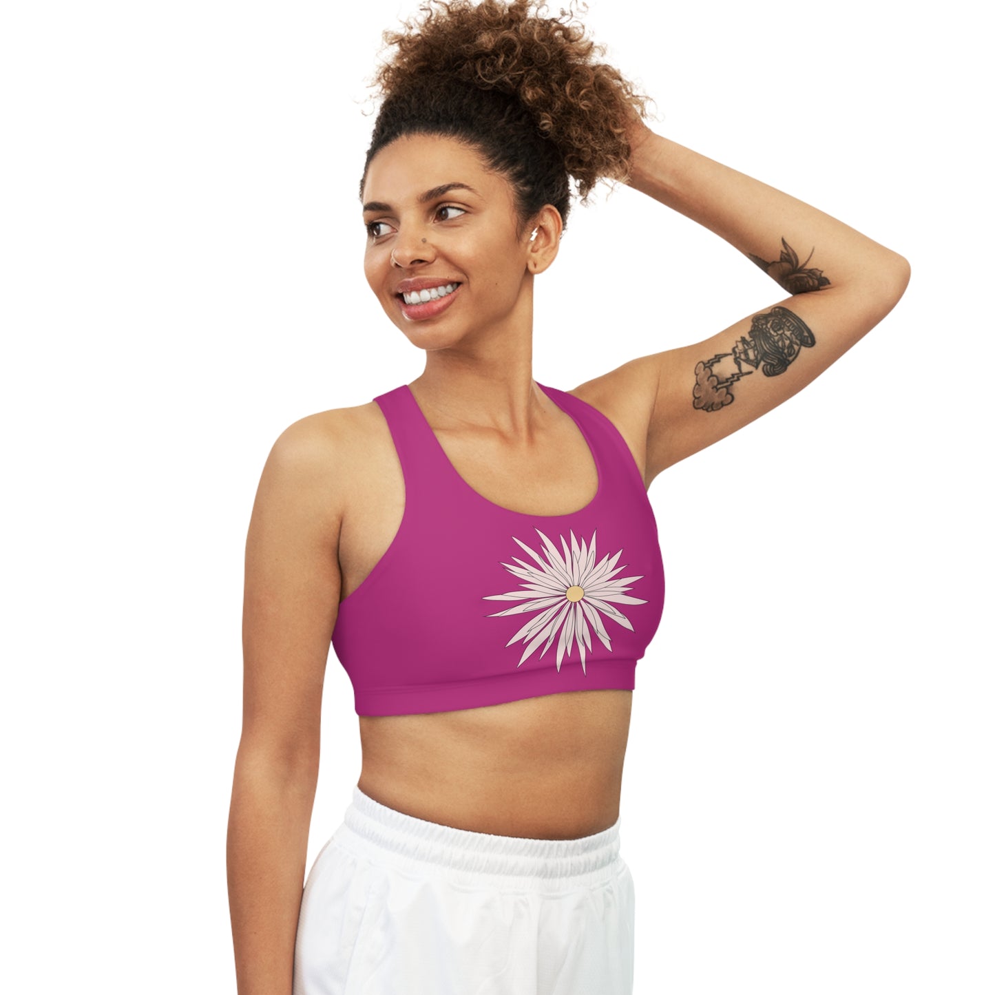 Seamless Sports Bra Pink - ROCK SOLID Blazing Flower - ZenGen USA - ZenGen USA