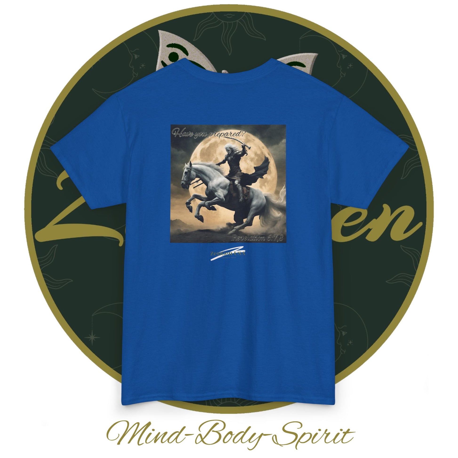 Apocalypse - 4th Seal Revelation 6:7,8 - Unisex Heavy Cotton Tee - Revelation Collection - ZenGen USA - ZenGen USA