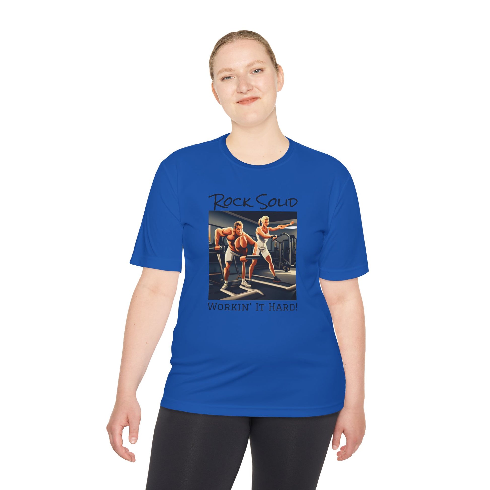 Unisex Moisture Wicking Tee - ROCK SOLID "Workin' It Hard!" - ZenGen USA - ZenGen USA