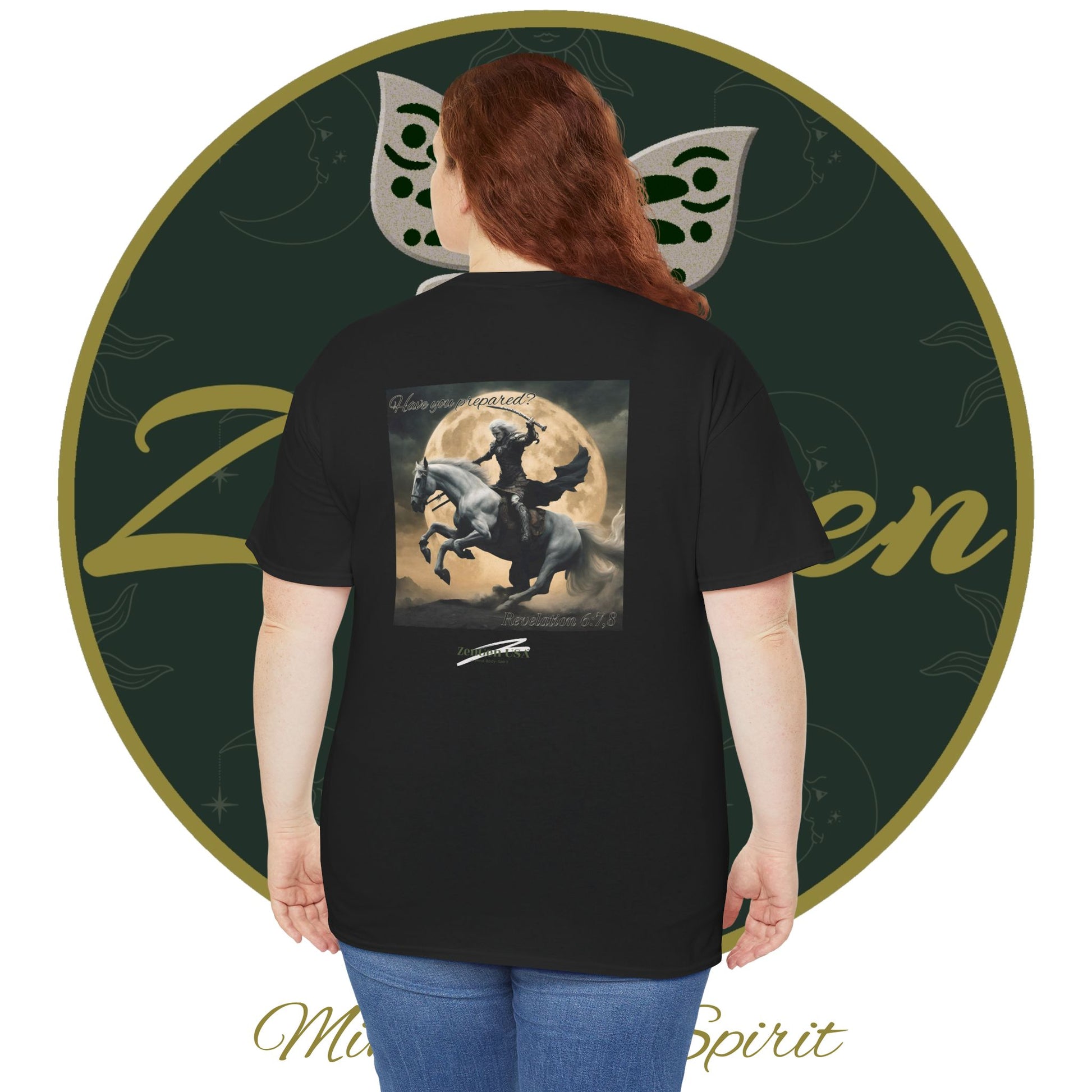 Apocalypse - 4th Seal Revelation 6:7,8 - Unisex Heavy Cotton Tee - Revelation Collection - ZenGen USA - ZenGen USA