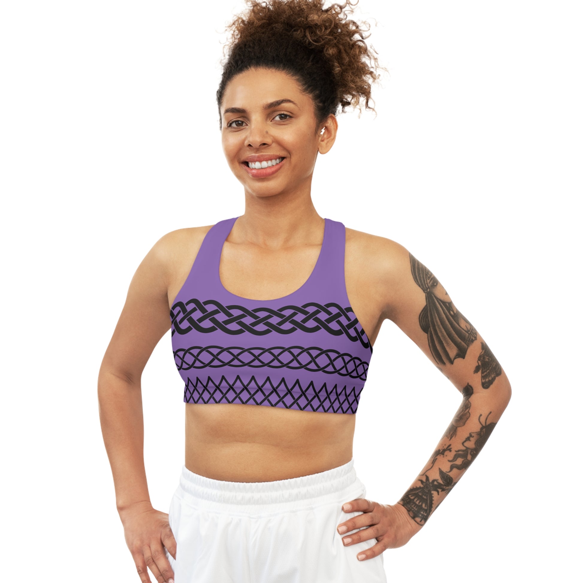 Celtic Tribal Tattoo - Purple Sports Bra - ZenGen USA ROCK SOLID - ZenGen USA
