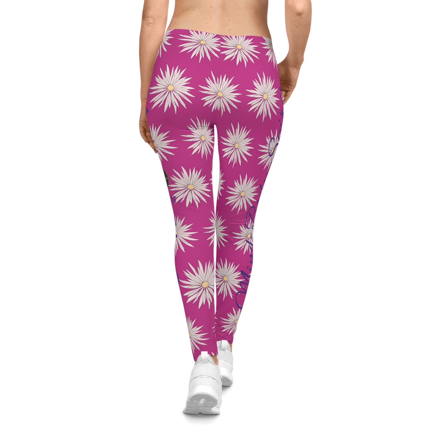 Women's Casual Leggings - Pink - ROCK SOLID Blazing Flower - ZenGen USA - ZenGen USA