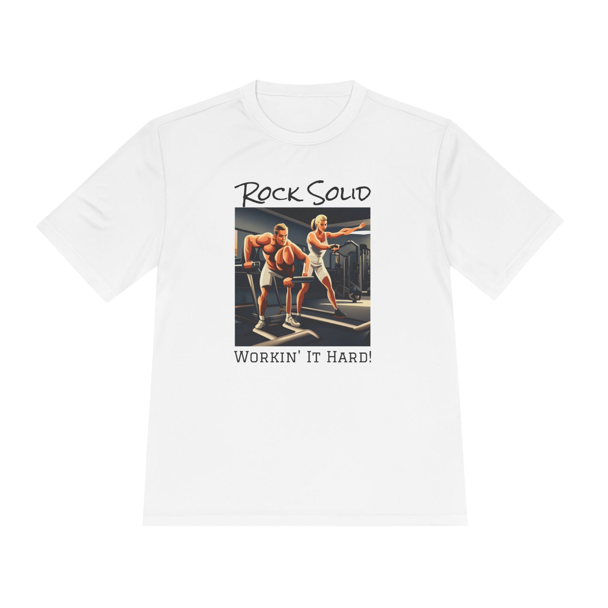 Unisex Moisture Wicking Tee - ROCK SOLID "Workin' It Hard!" - ZenGen USA - ZenGen USA