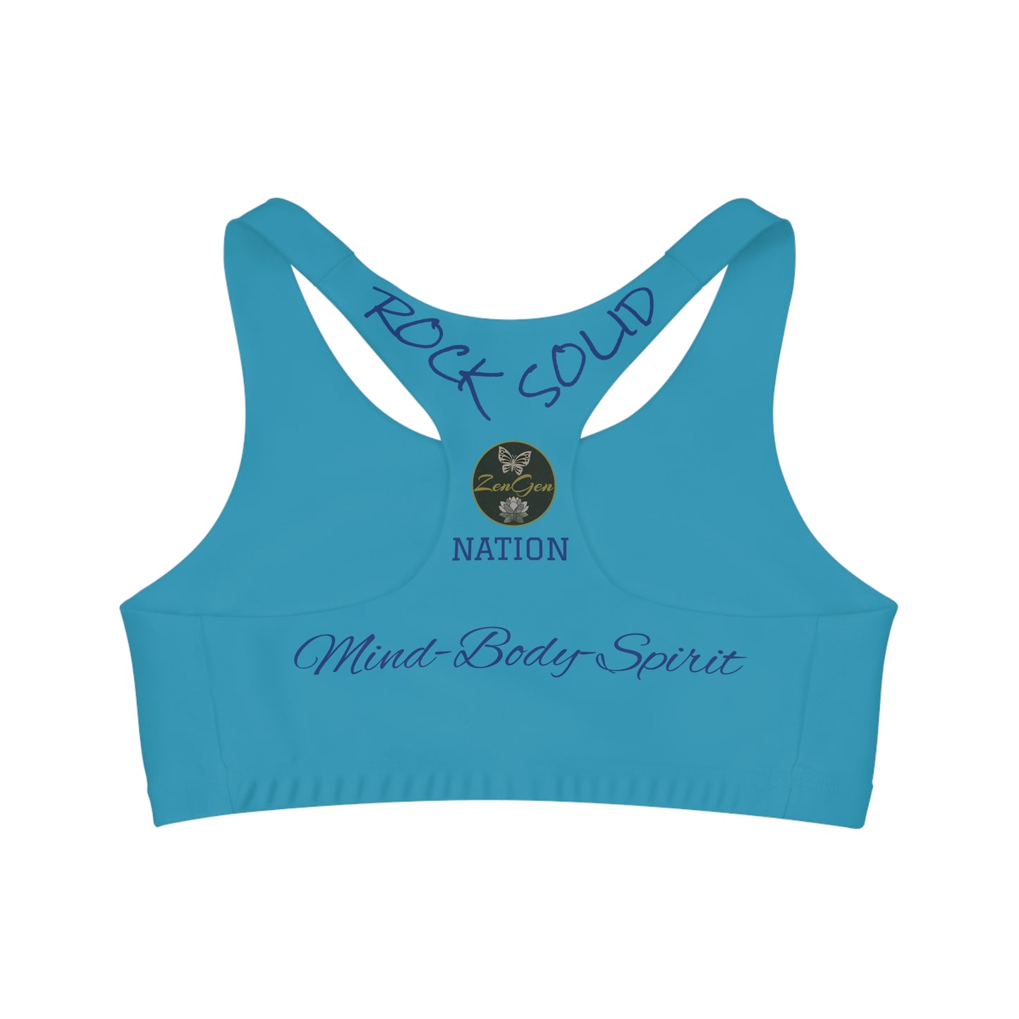 Seamless Sports Bra Turquois  - ROCK SOLID Blazing Flower - ZenGen USA - ZenGen USA