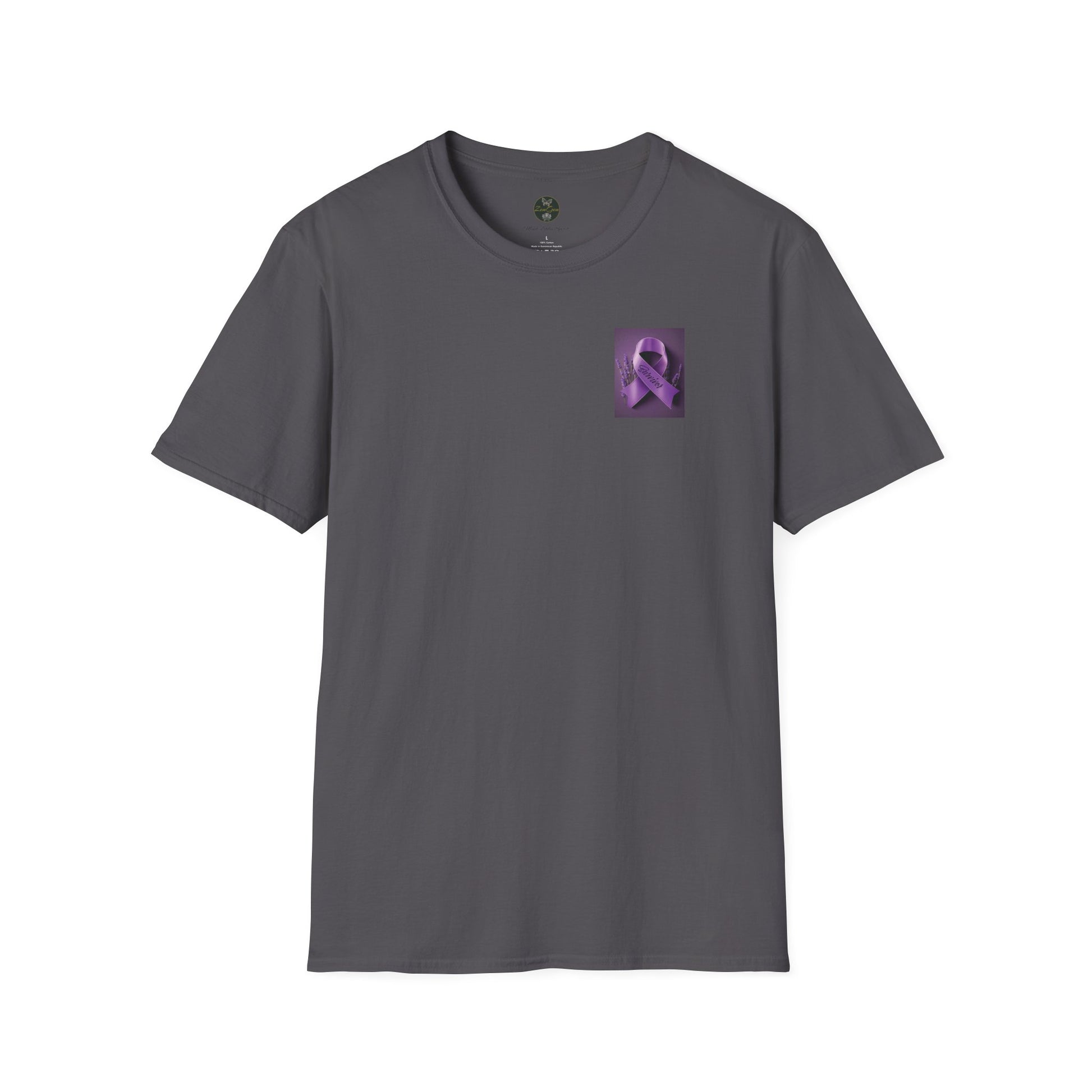 SURVIVOR Lavender Ribbon - Unisex Softstyle T-Shirt - Cancer Awareness all Forms - ZenGen USA