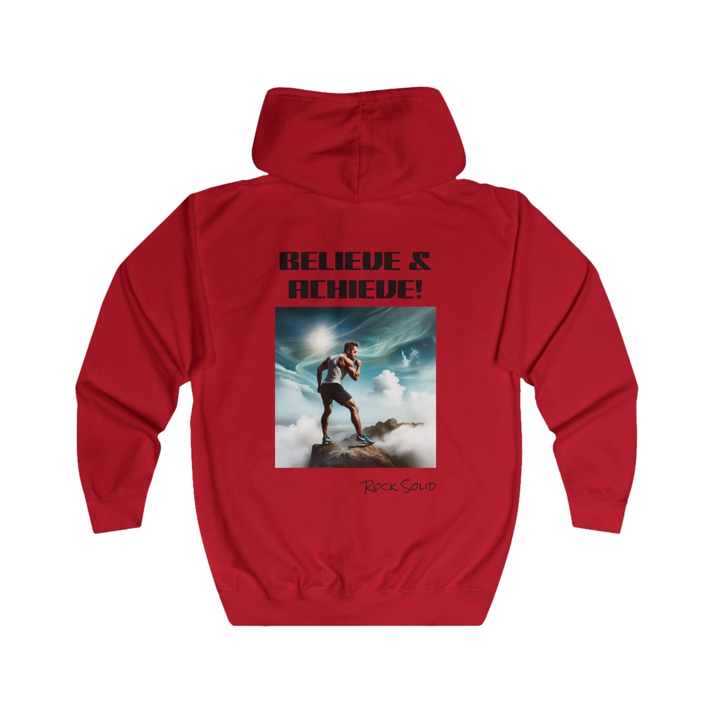 Unisex Full Zip Hoodie - ROCK SOLID "Believe & Achieve!" - ZenGen USA - ZenGen USA