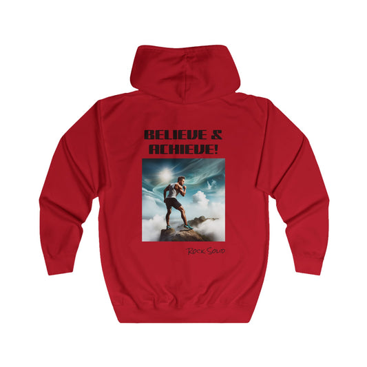 Unisex Full Zip Hoodie - ROCK SOLID "Believe & Achieve!" - ZenGen USA - ZenGen USA