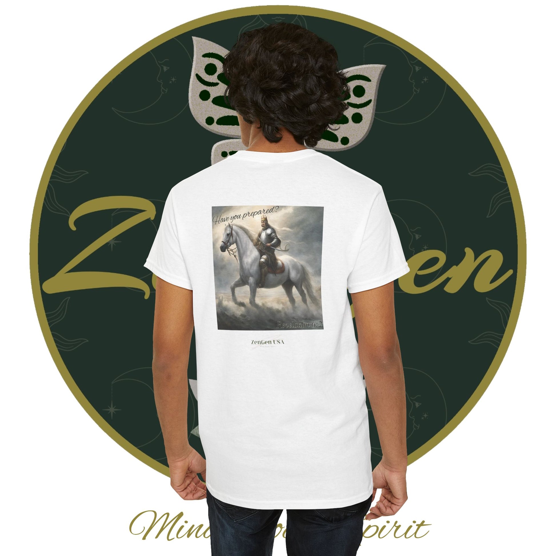 Apocalypse - 1st Seal Revelation 6:2 - Unisex Heavy Cotton Tee - Revelation Collection - ZenGen USA - ZenGen USA