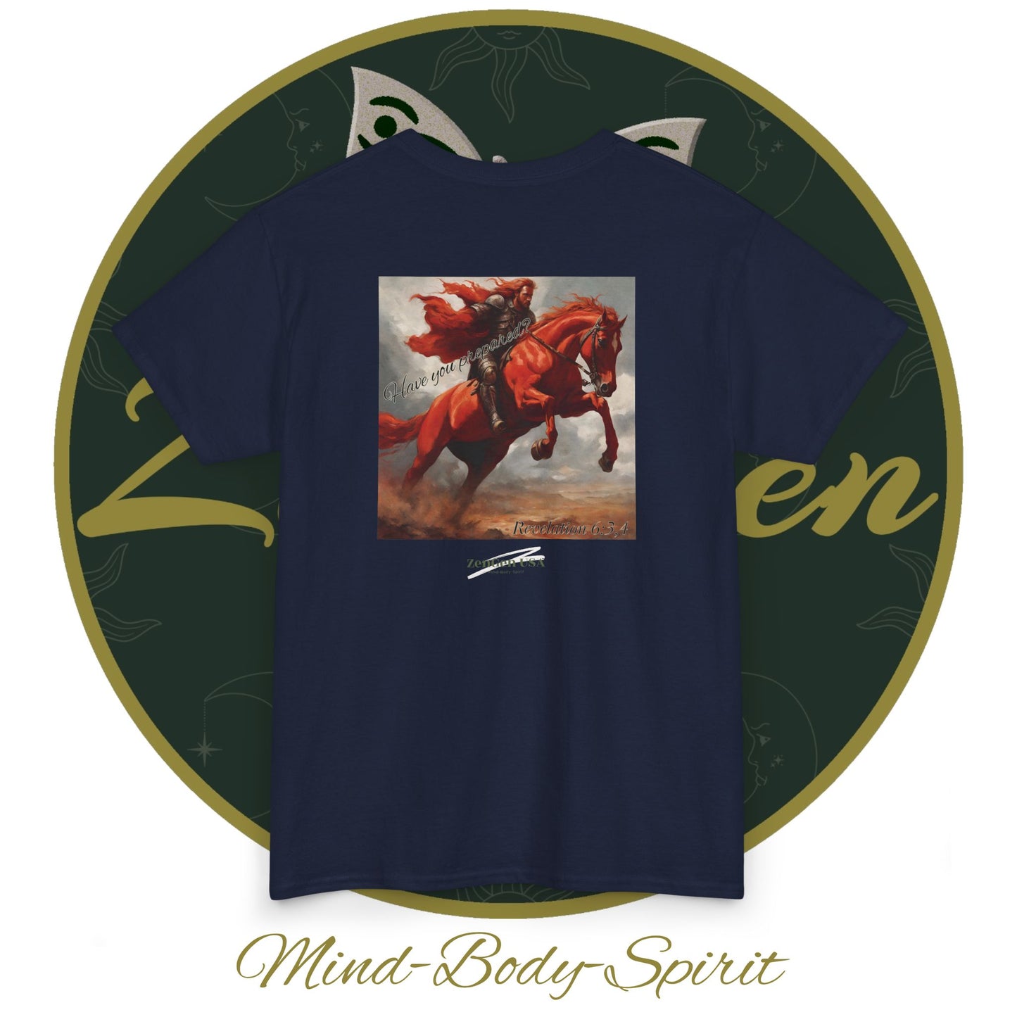 Apocalypse - 2nd Seal Revelation 6:3,4 - Unisex Heavy Cotton Tee - Revelation Collection - ZenGen USA - ZenGen USA