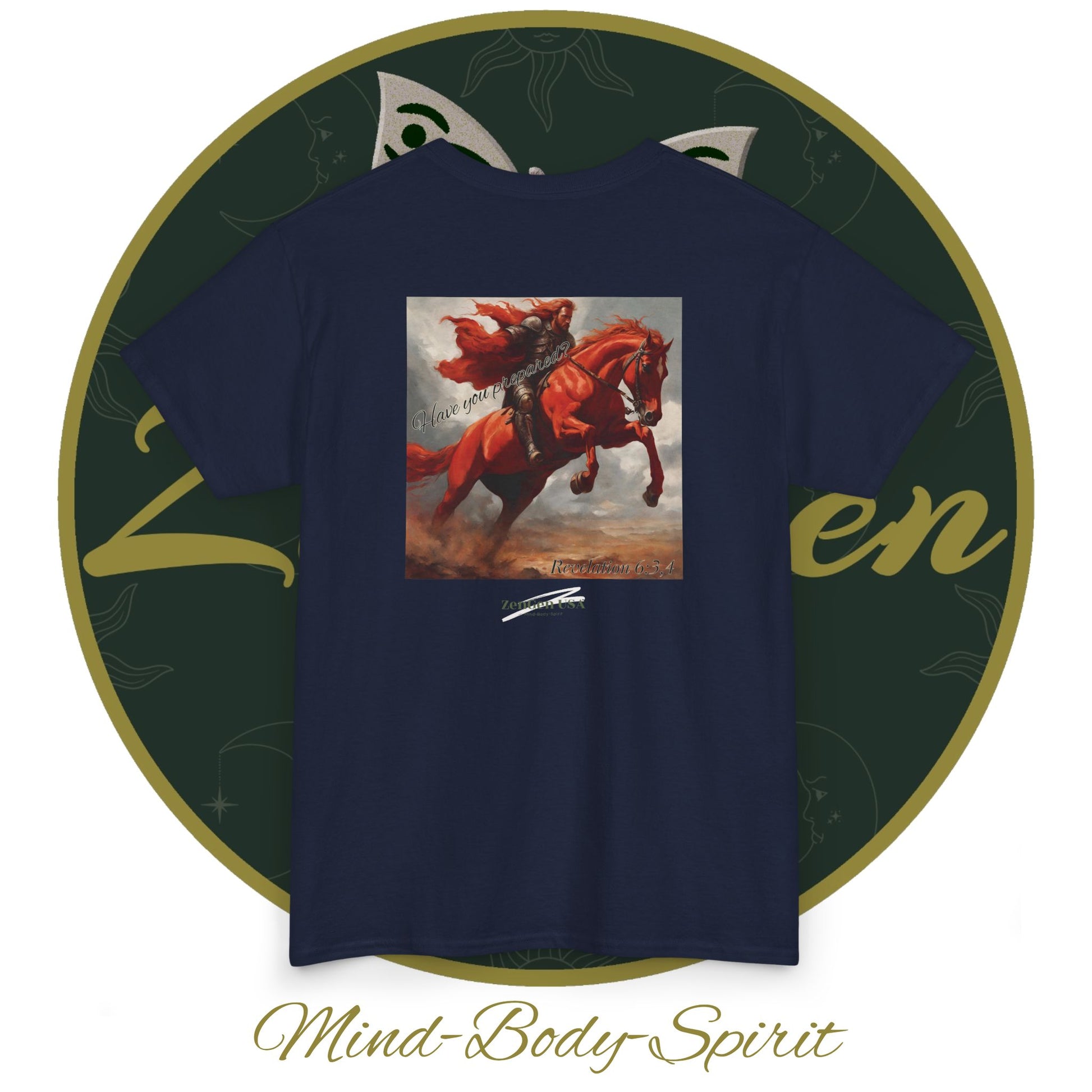 Apocalypse - 2nd Seal Revelation 6:3,4 - Unisex Heavy Cotton Tee - Revelation Collection - ZenGen USA - ZenGen USA