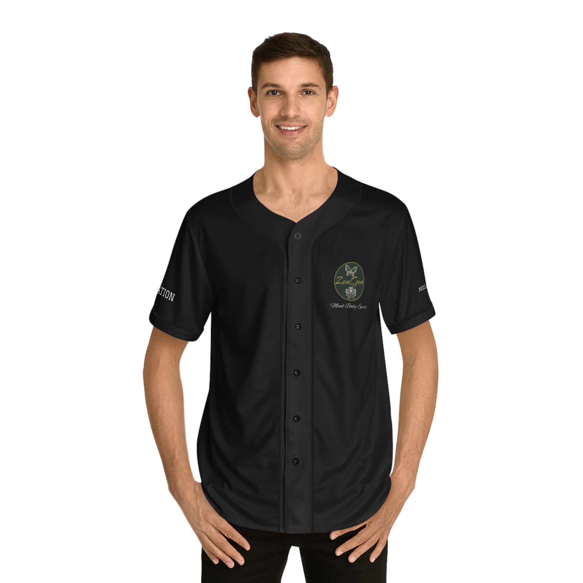 ZenGen BCOOL2EVERYBODY Men's Baseball Jersey - In Black - ZenGen USA