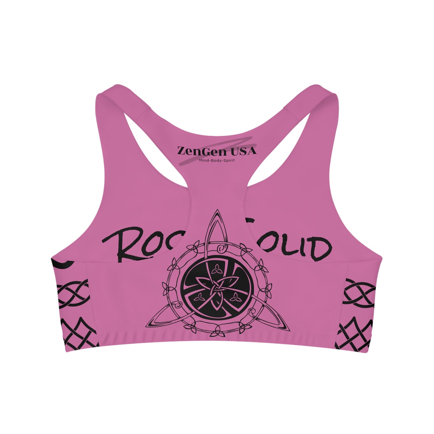 Celtic Tribal Tattoo - Pink Sports Bra - ZenGen USA ROCK SOLID - ZenGen USA