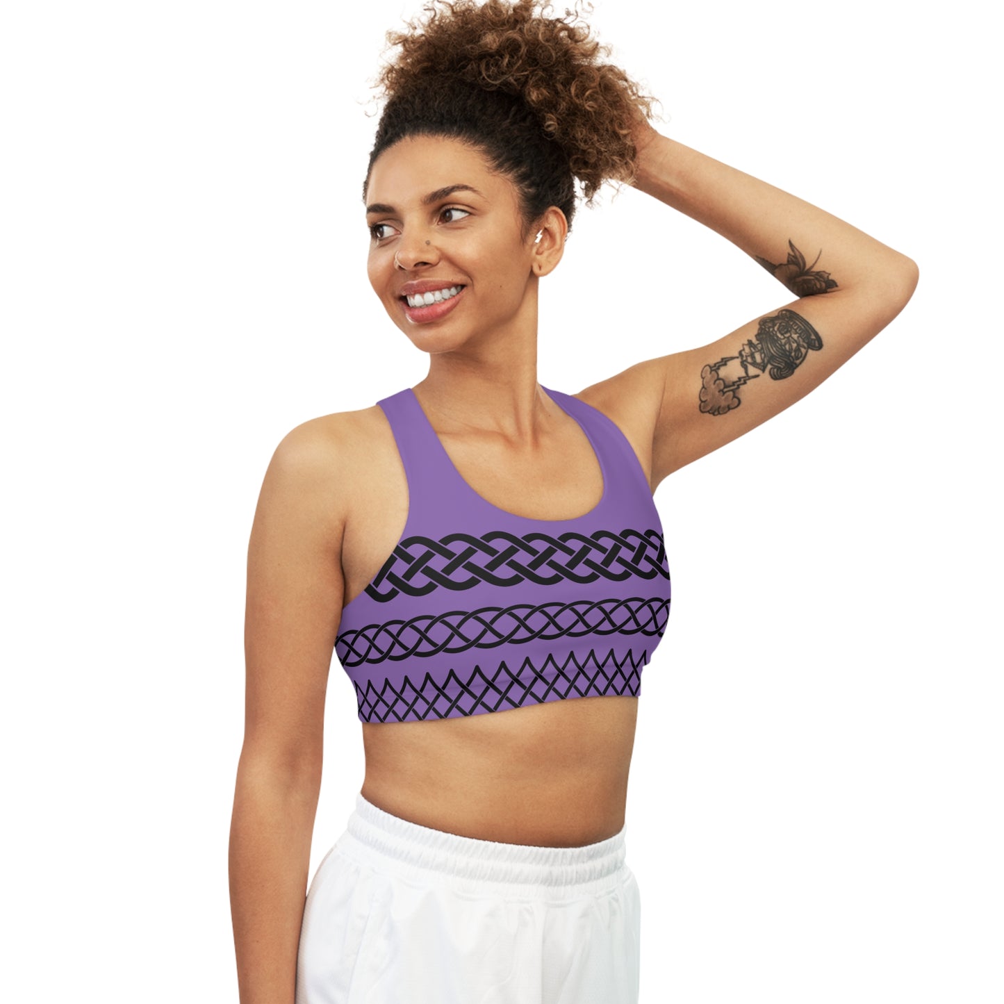 Celtic Tribal Tattoo - Purple Sports Bra - ZenGen USA ROCK SOLID - ZenGen USA