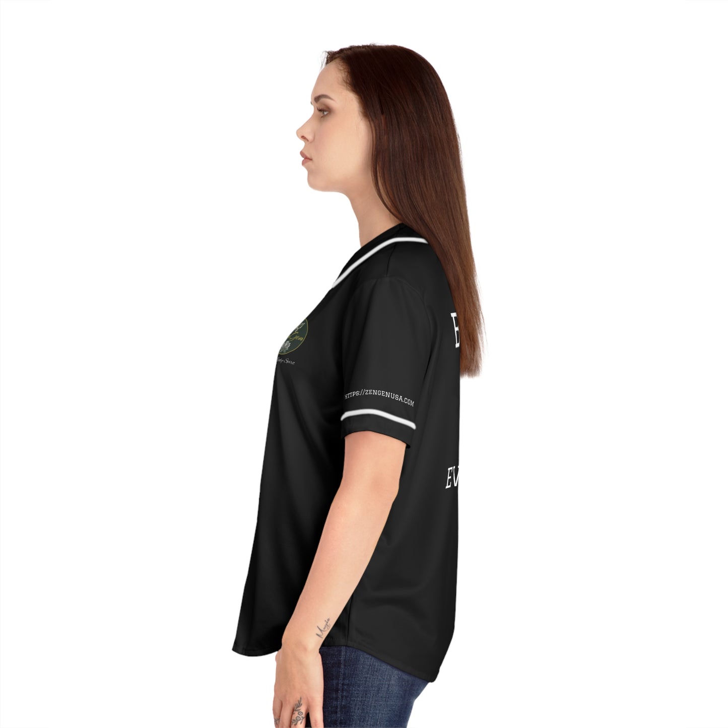 ZenGen BCOOL2EVERYBODY Women's Baseball Jersey - In Black - ZenGen USA