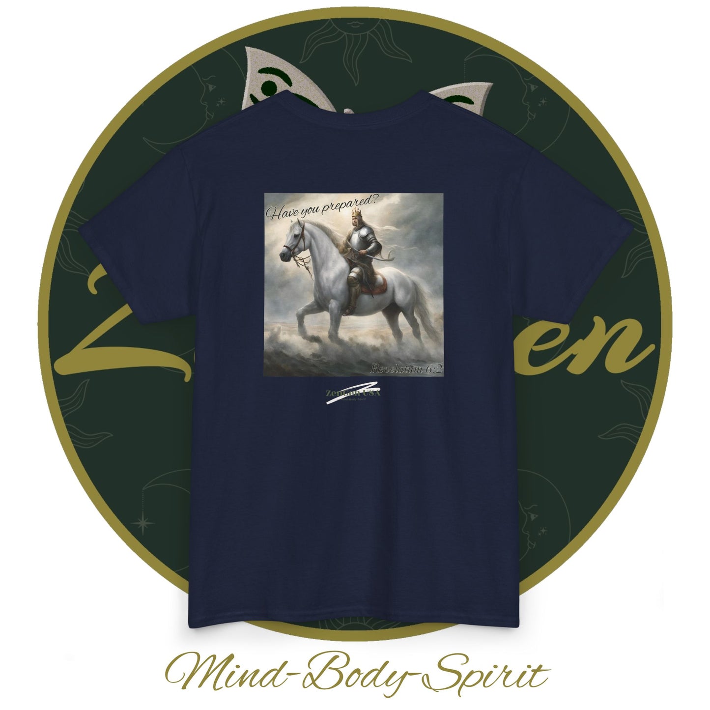 Apocalypse - 1st Seal Revelation 6:2 - Unisex Heavy Cotton Tee - Revelation Collection - ZenGen USA - ZenGen USA