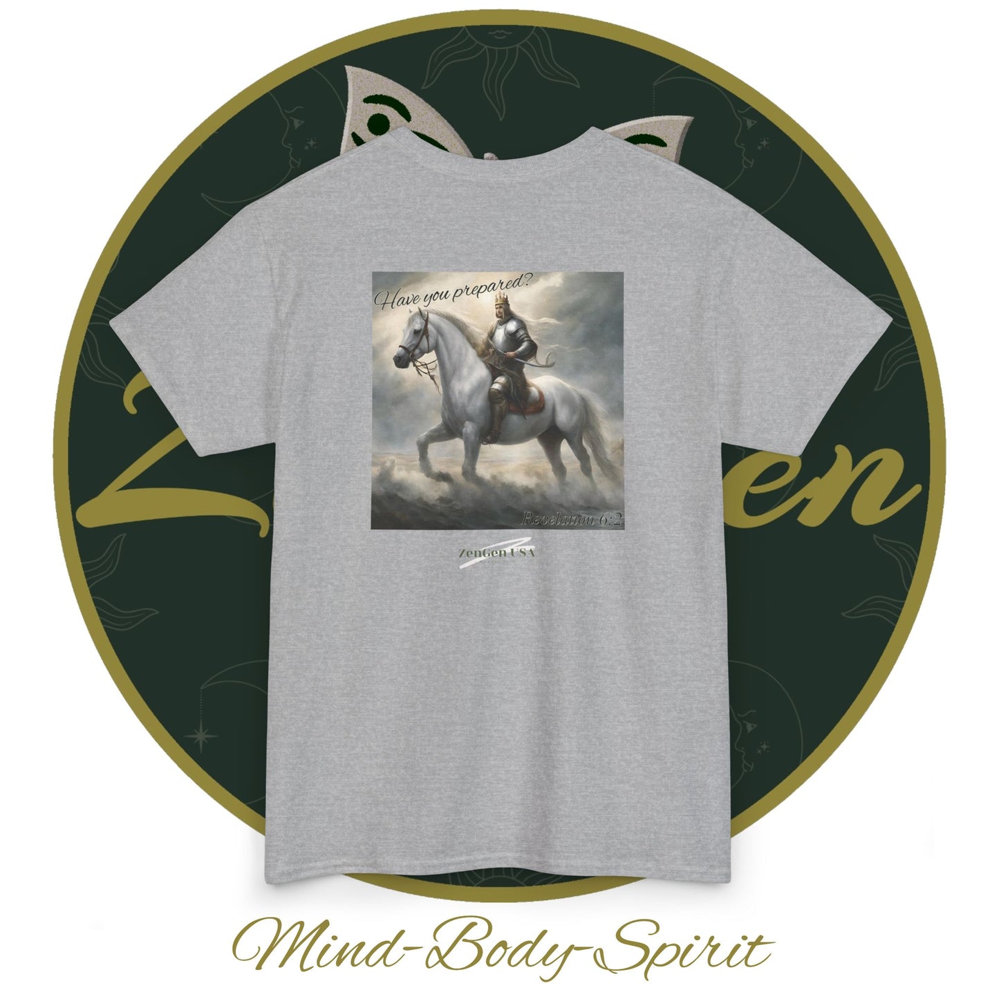 Apocalypse - 1st Seal Revelation 6:2 - Unisex Heavy Cotton Tee - Revelation Collection - ZenGen USA - ZenGen USA