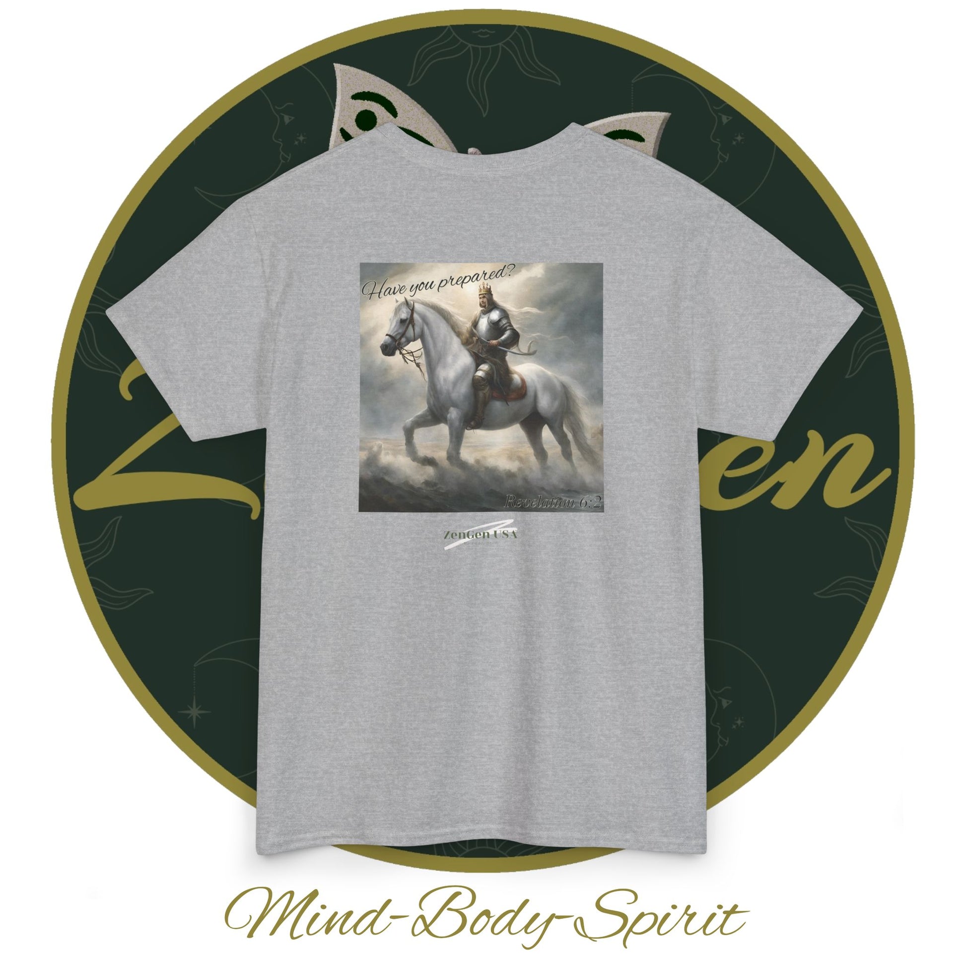 Apocalypse - 1st Seal Revelation 6:2 - Unisex Heavy Cotton Tee - Revelation Collection - ZenGen USA - ZenGen USA