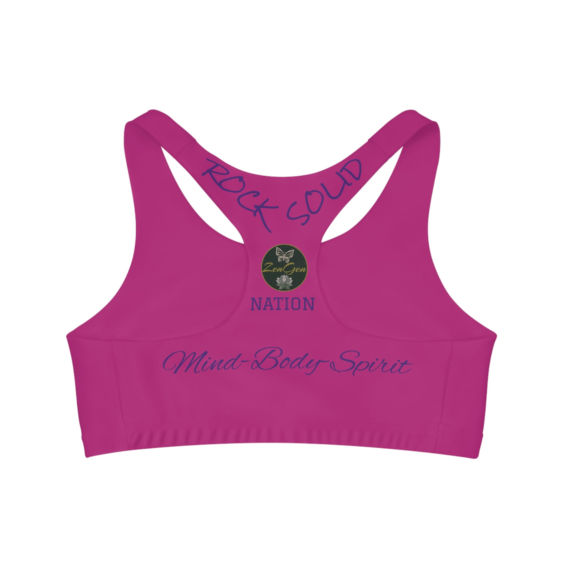 Seamless Sports Bra Pink  - ROCK SOLID Blazing Flower - ZenGen USA - ZenGen USA