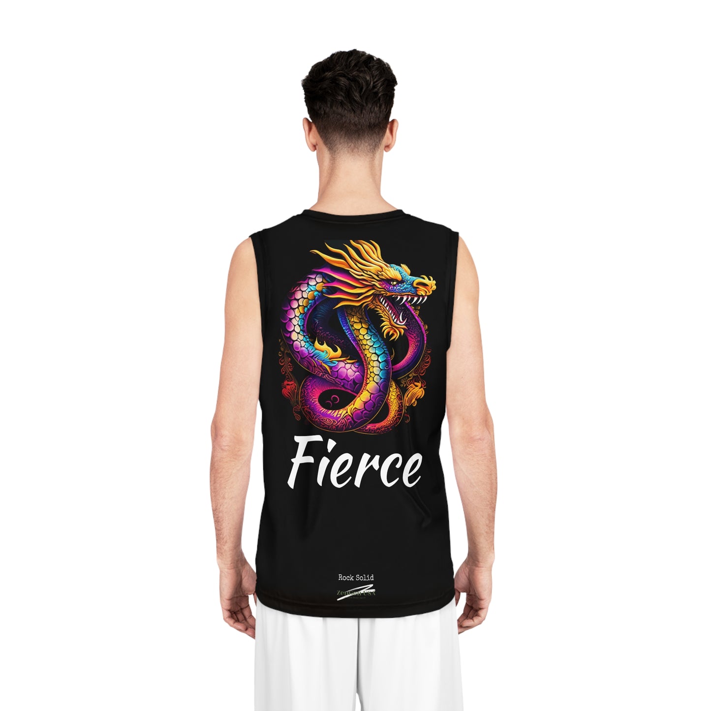 ZenGen USA "ROCK SOLID" Active Wear  - FIERCE Dragon Basketball Jersey (AOP) - ZenGen USA