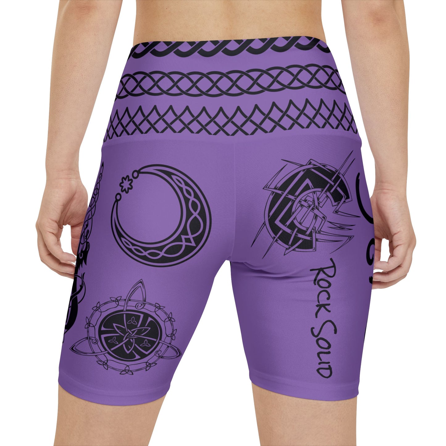 Celtic Tribal Tattoo - Purple Women's Workout Shorts - ZenGen USA ROCK SOLID - ZenGen USA
