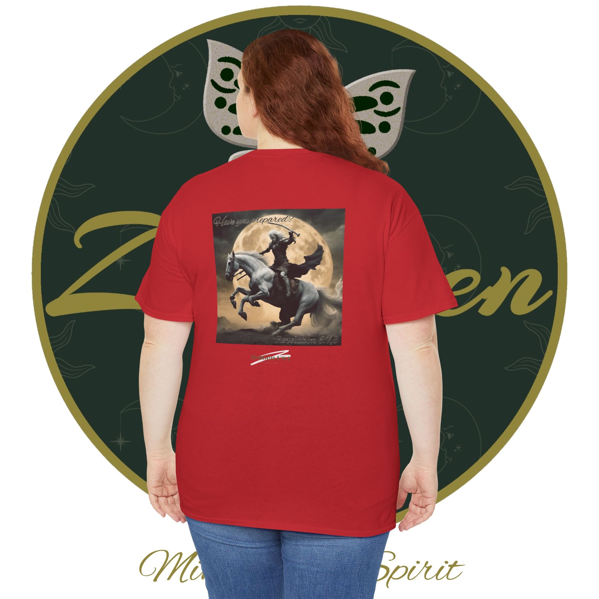 Apocalypse - 4th Seal Revelation 6:7,8 - Unisex Heavy Cotton Tee - Revelation Collection - ZenGen USA - ZenGen USA