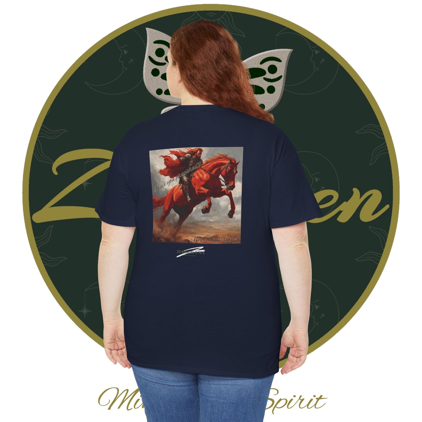 Apocalypse - 2nd Seal Revelation 6:3,4 - Unisex Heavy Cotton Tee - Revelation Collection - ZenGen USA - ZenGen USA