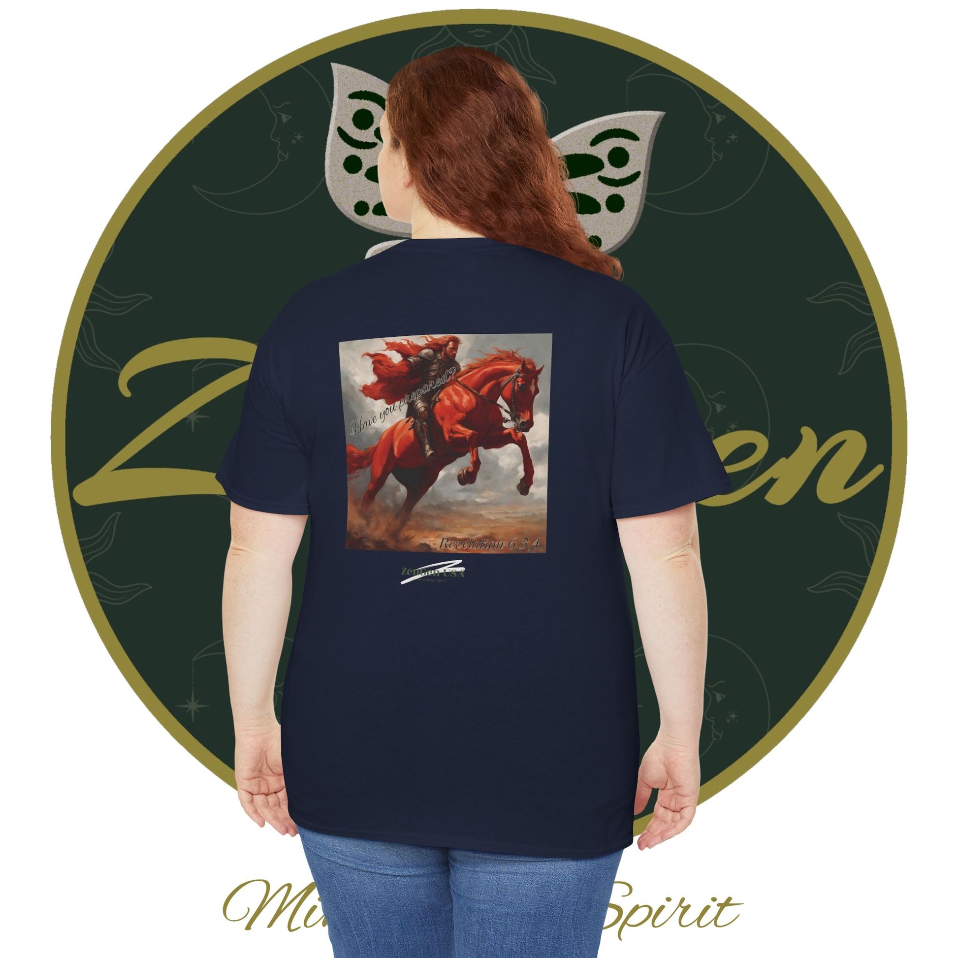 Apocalypse - 2nd Seal Revelation 6:3,4 - Unisex Heavy Cotton Tee - Revelation Collection - ZenGen USA - ZenGen USA