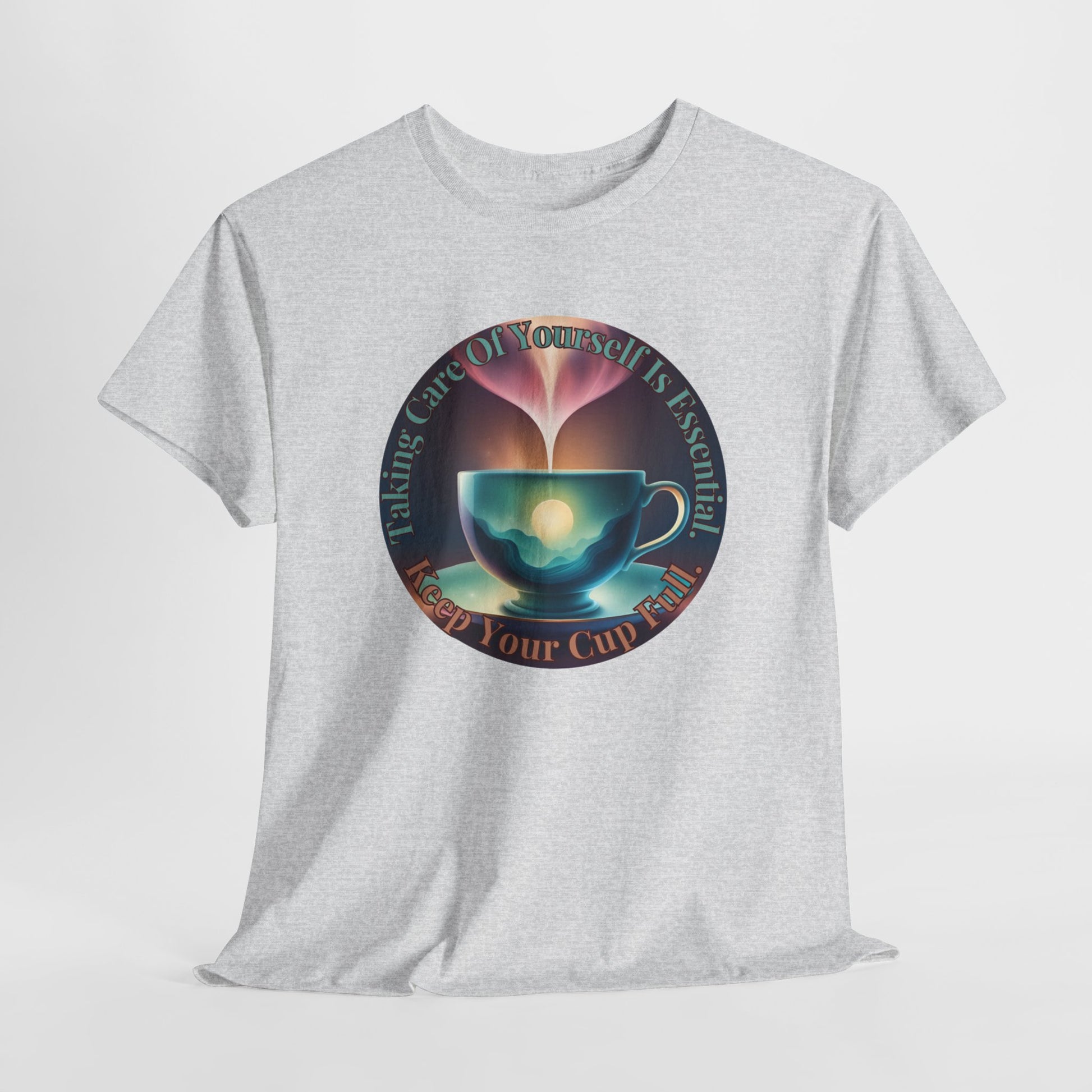 Keep Your Cup Full  Unisex Heavy Cotton Zen Graphic Tee | 12 Colors To Choose | ZenGen - ZenGen USA