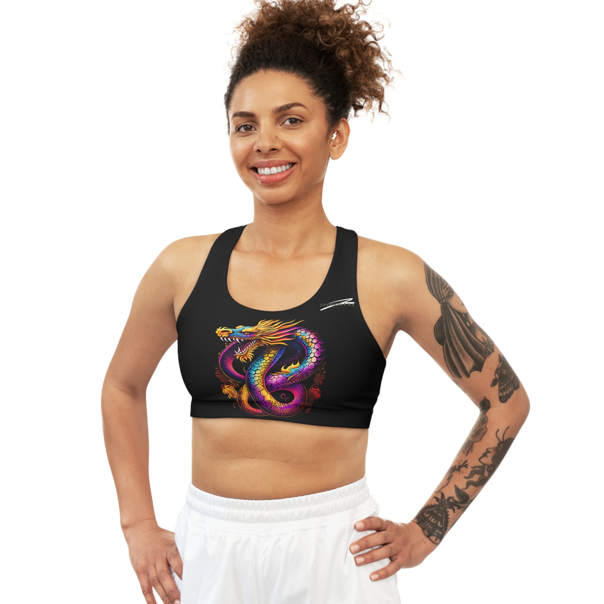 Dragon Sports Bra | Black | Rock Solid | ZenGen USA - ZenGen USA