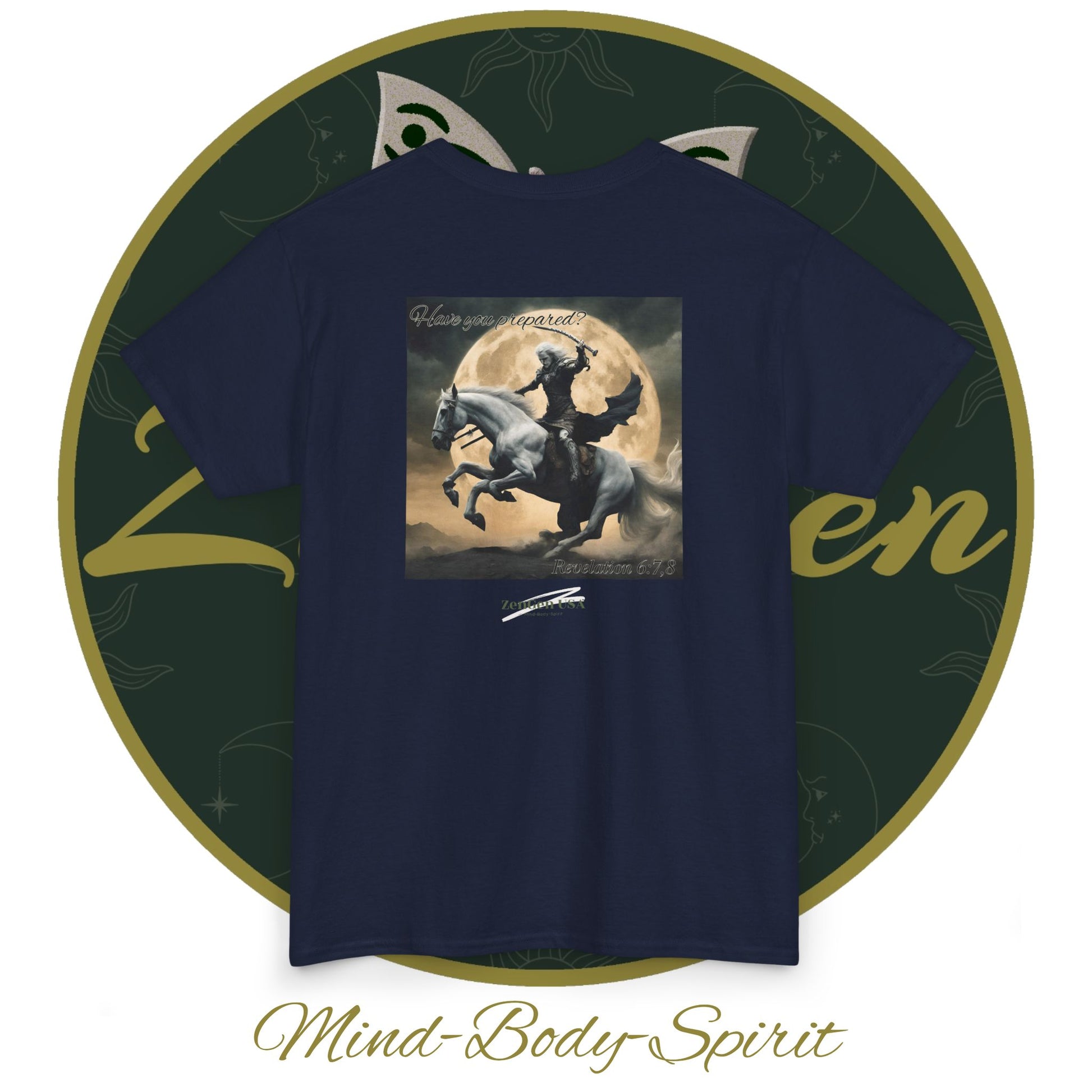 Apocalypse - 4th Seal Revelation 6:7,8 - Unisex Heavy Cotton Tee - Revelation Collection - ZenGen USA - ZenGen USA