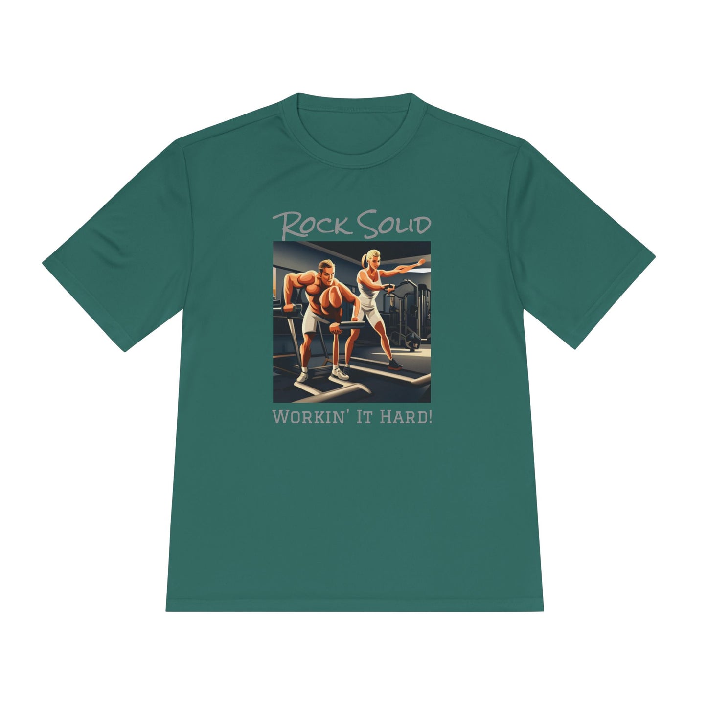 Unisex Moisture Wicking Tee - ROCK SOLID "Workin' It Hard!" - ZenGen USA - ZenGen USA
