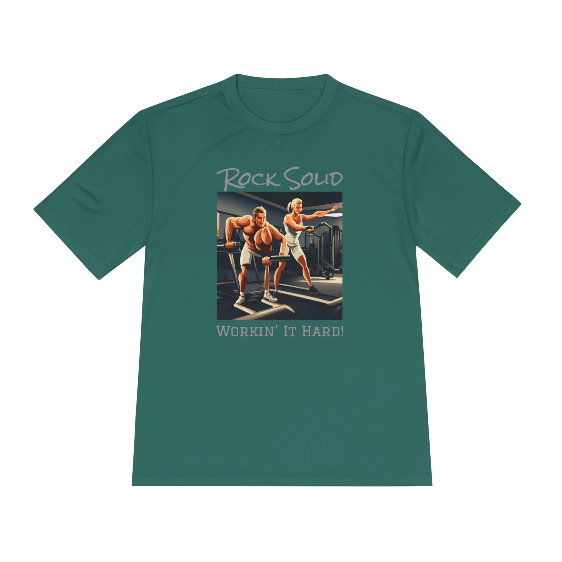 Unisex Moisture Wicking Tee - ROCK SOLID "Workin' It Hard!" - ZenGen USA - ZenGen USA