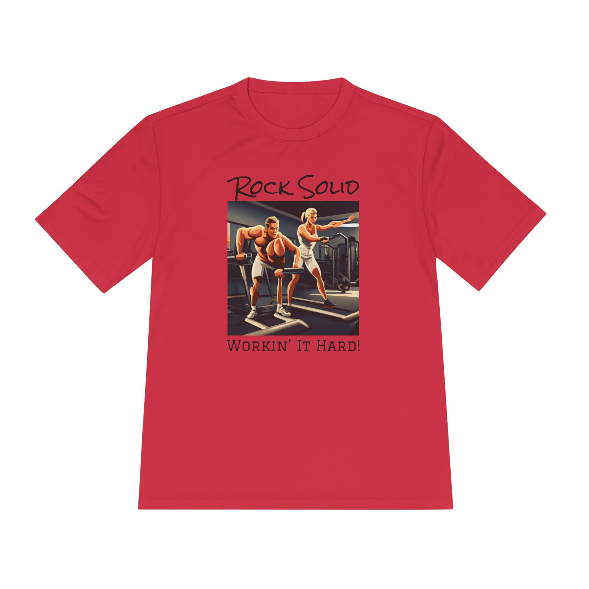 Unisex Moisture Wicking Tee - ROCK SOLID "Workin' It Hard!" - ZenGen USA - ZenGen USA