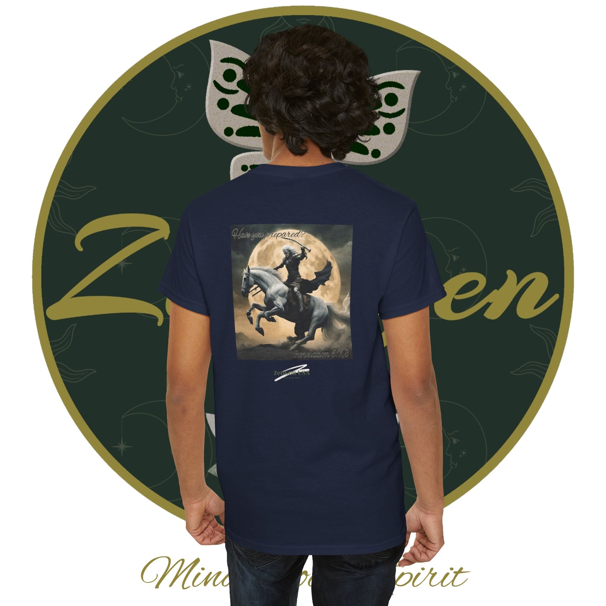 Apocalypse - 4th Seal Revelation 6:7,8 - Unisex Heavy Cotton Tee - Revelation Collection - ZenGen USA - ZenGen USA