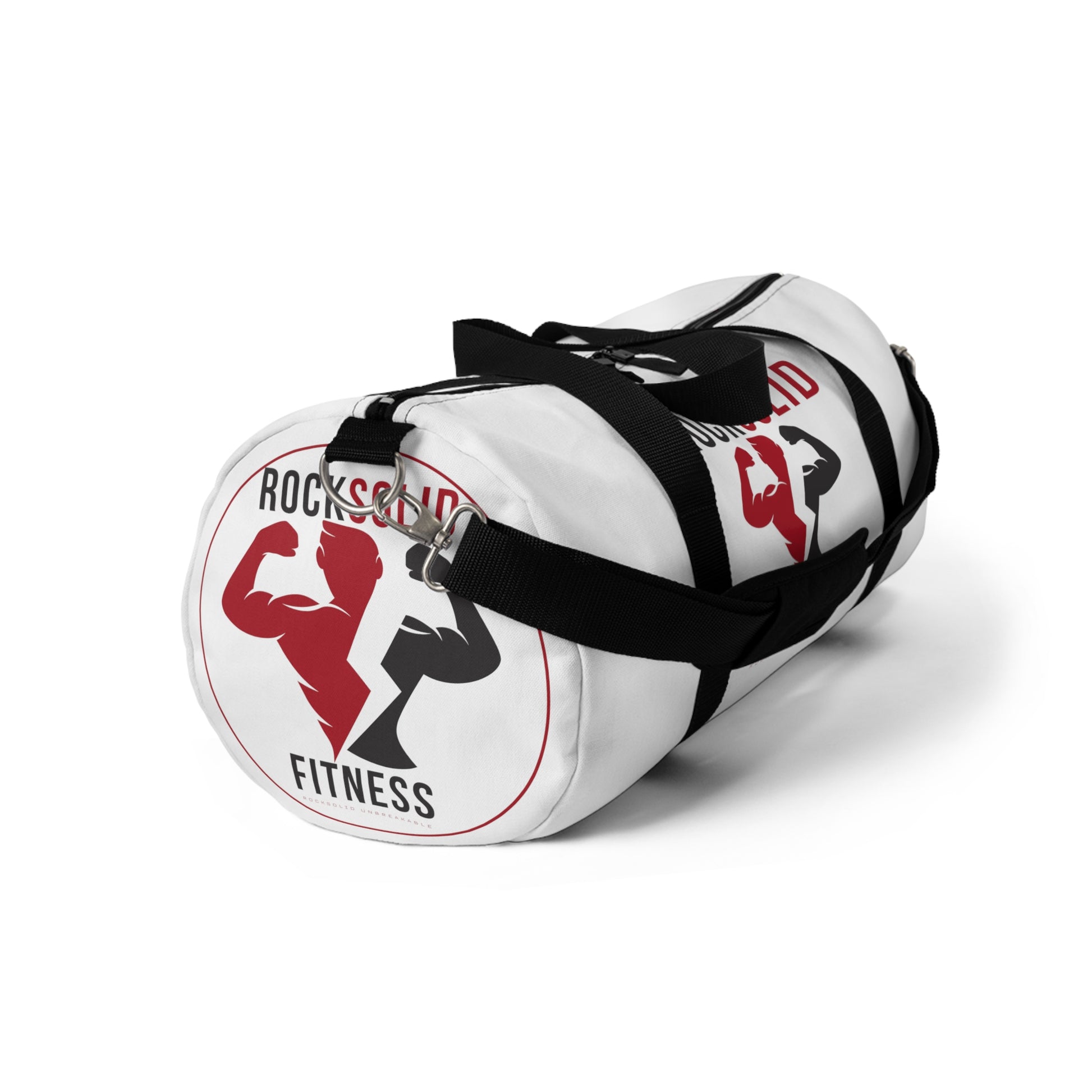 RockSolid Fitness Duffel Bag | White | Oxford Canvas | Original Logo - ZenGen USA