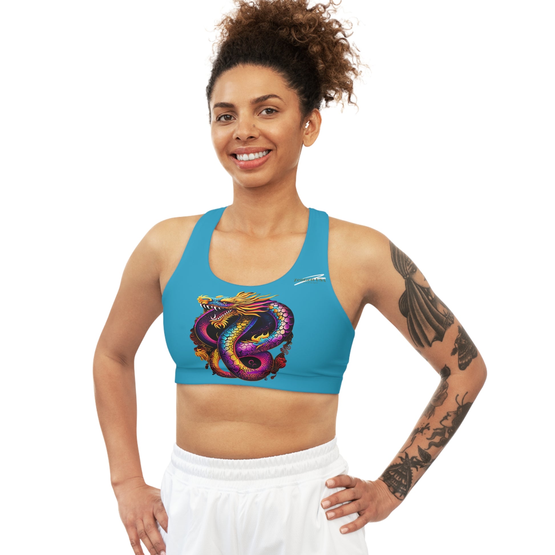 Dragon Sports Bra | Turquoise | Rock Solid | ZenGen USA - ZenGen USA