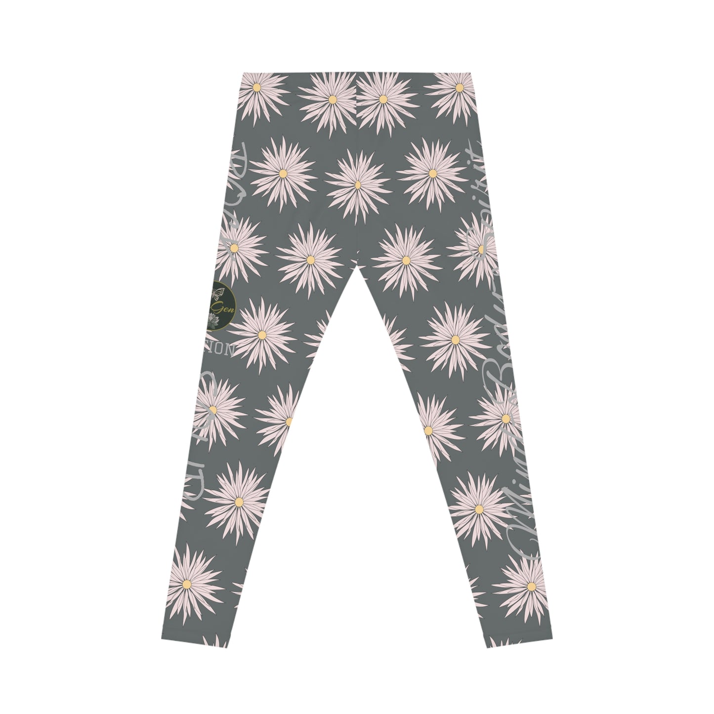 Women's Casual Leggings - Gray - ROCK SOLID Blazing Flower - ZenGen USA - ZenGen USA