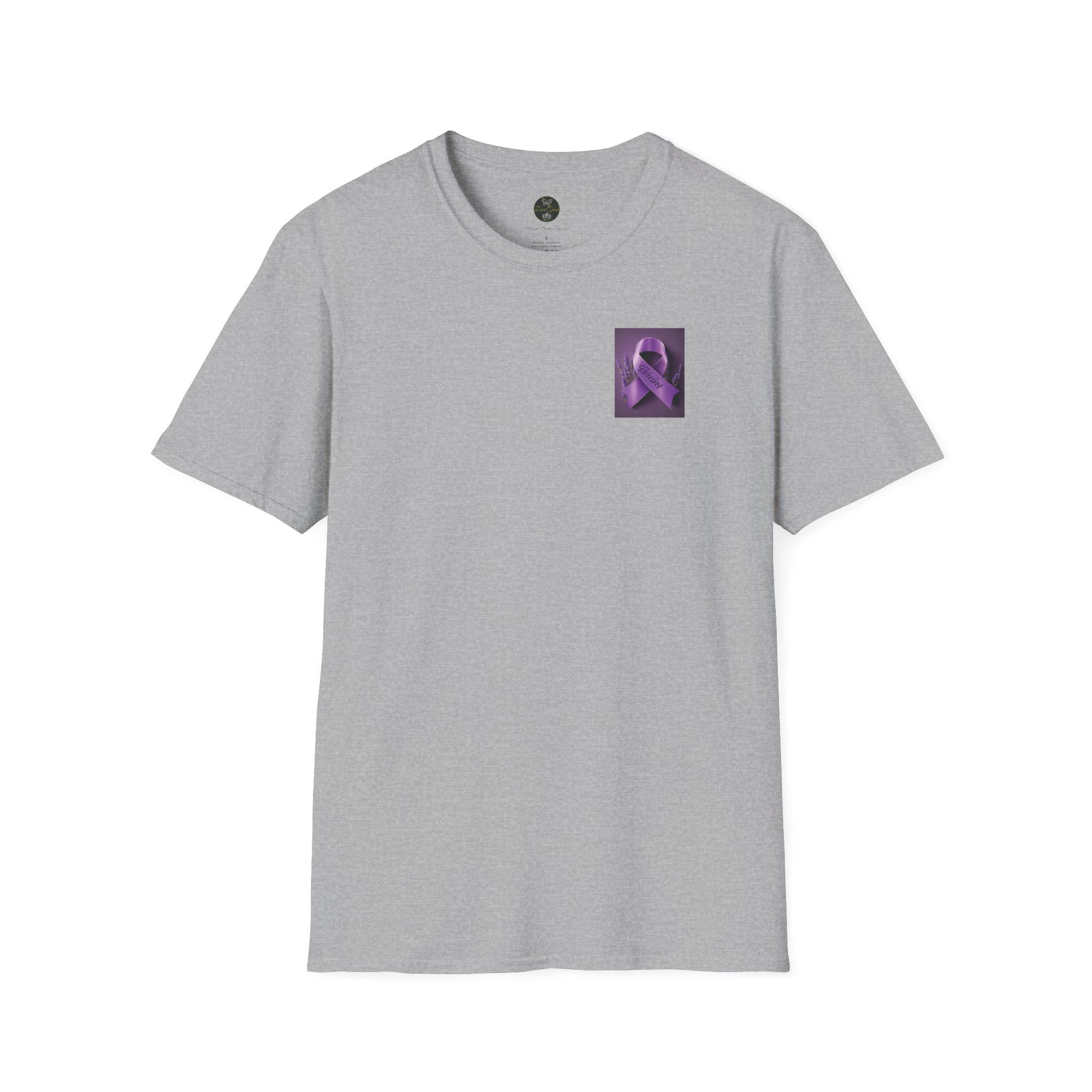 SURVIVOR Lavender Ribbon - Unisex Softstyle T-Shirt - Cancer Awareness all Forms - ZenGen USA