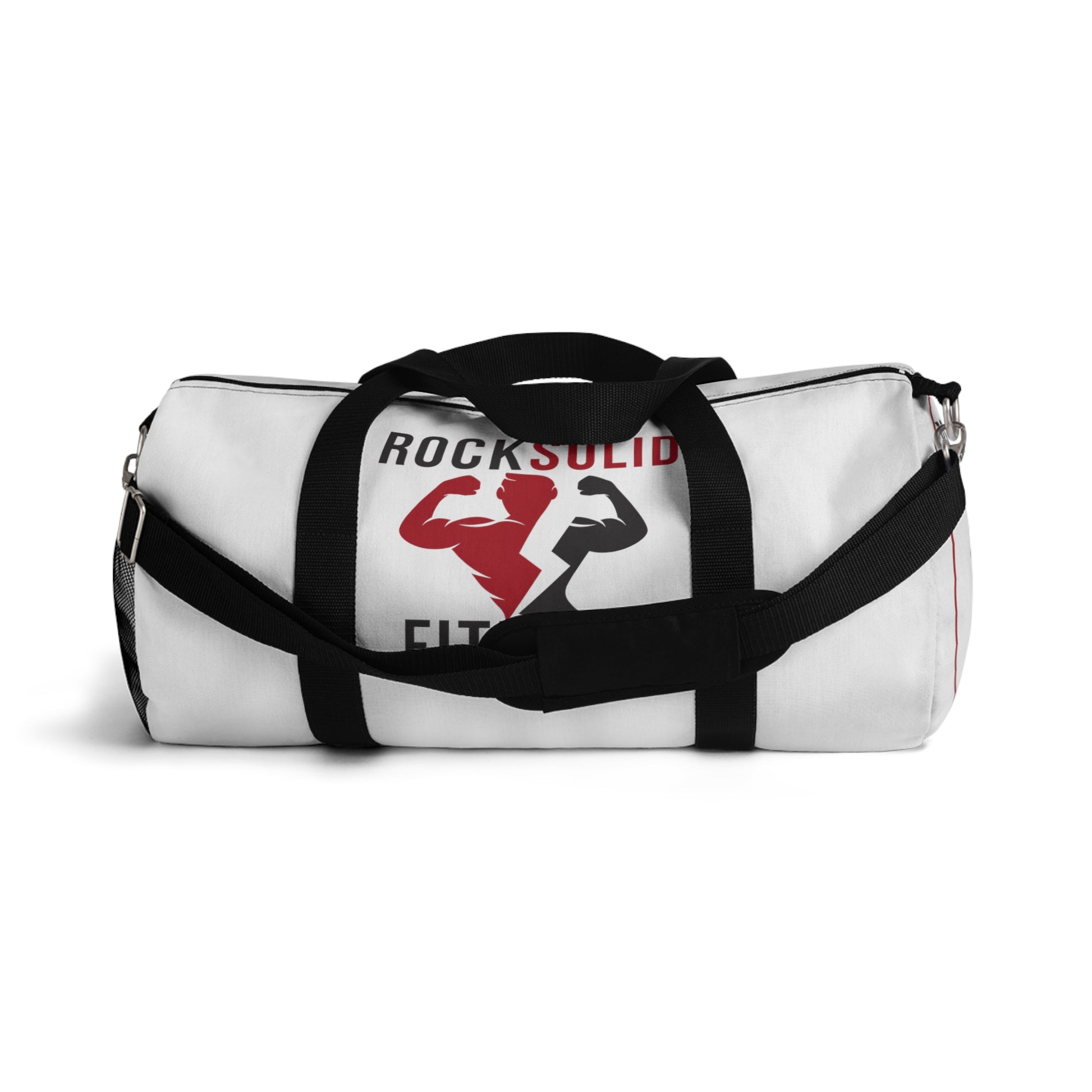 RockSolid Fitness Duffel Bag | White | Oxford Canvas | Original Logo - ZenGen USA