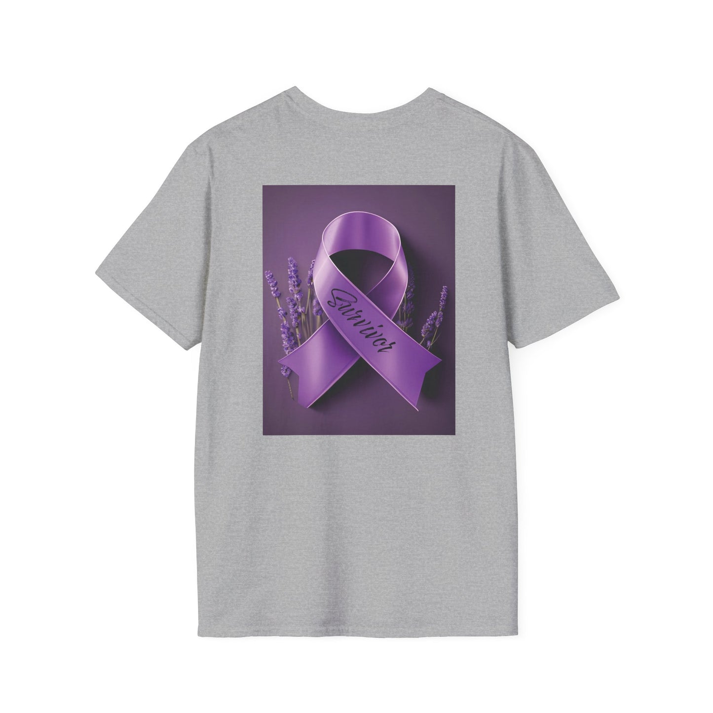 SURVIVOR Lavender Ribbon - Unisex Softstyle T-Shirt - Cancer Awareness all Forms - ZenGen USA