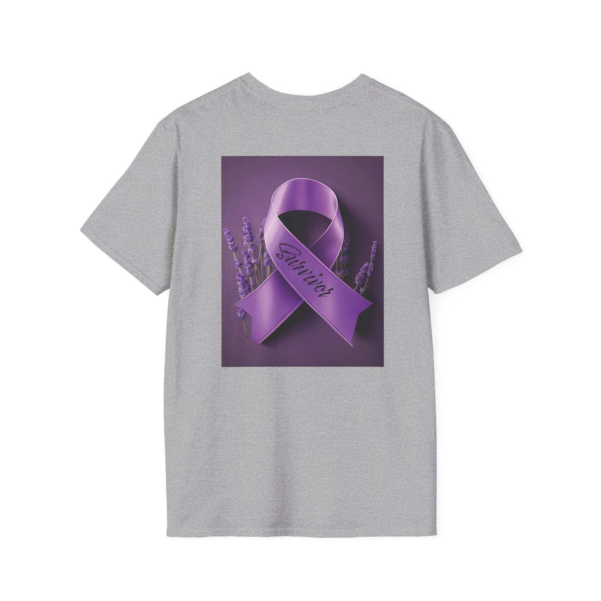SURVIVOR Lavender Ribbon - Unisex Softstyle T-Shirt - Cancer Awareness all Forms - ZenGen USA