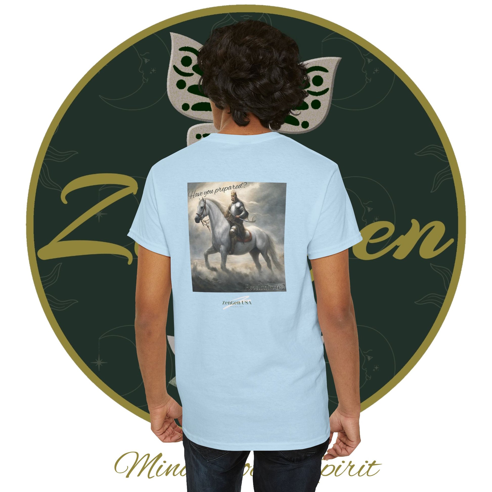 Apocalypse - 1st Seal Revelation 6:2 - Unisex Heavy Cotton Tee - Revelation Collection - ZenGen USA - ZenGen USA