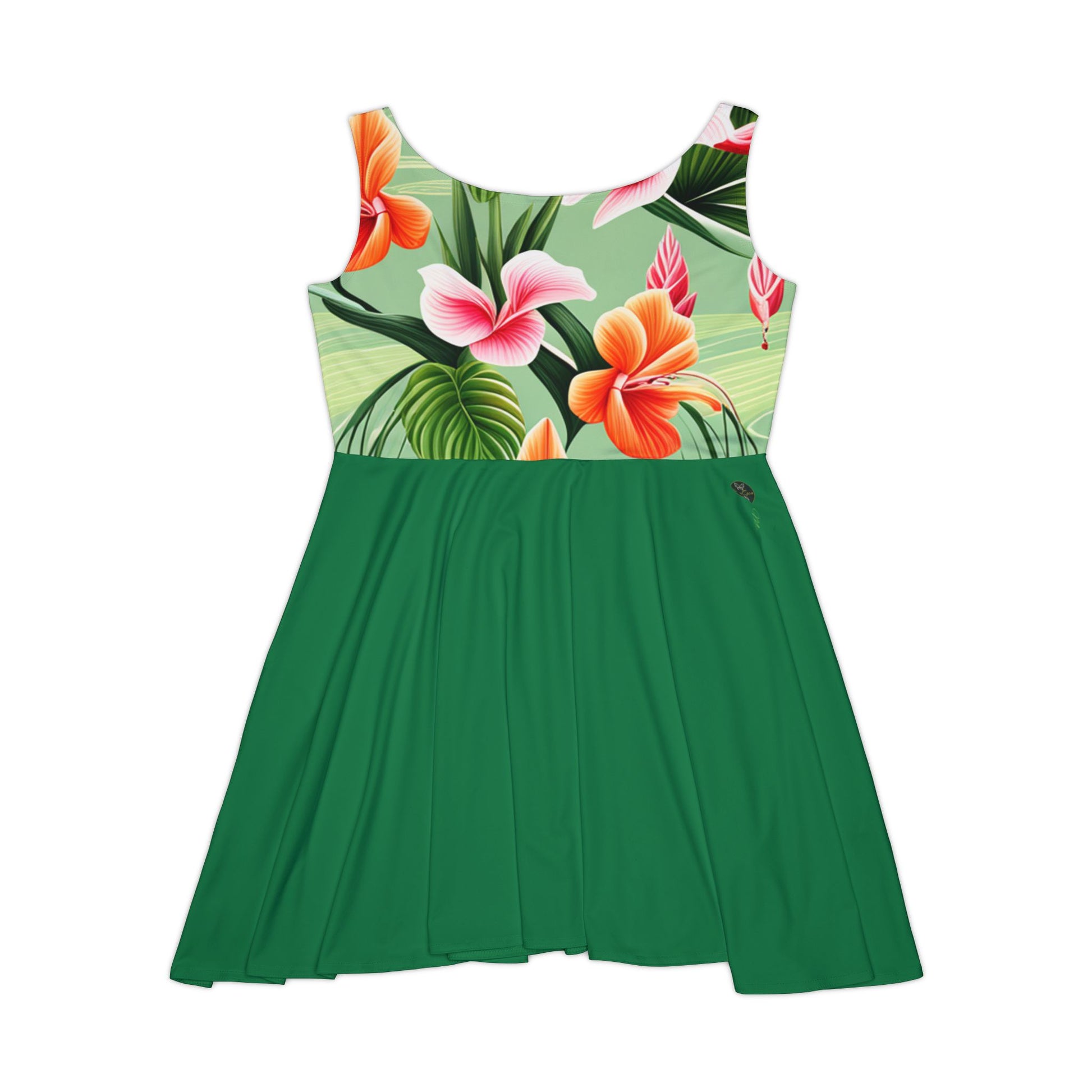 Women's Floral Skater Dress (AOP) - ZenGen USA - Green - ZenGen USA
