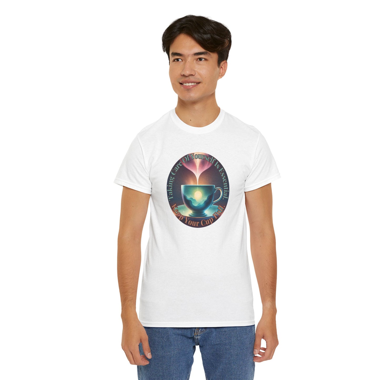 Keep Your Cup Full  Unisex Heavy Cotton Zen Graphic Tee | 12 Colors To Choose | ZenGen - ZenGen USA