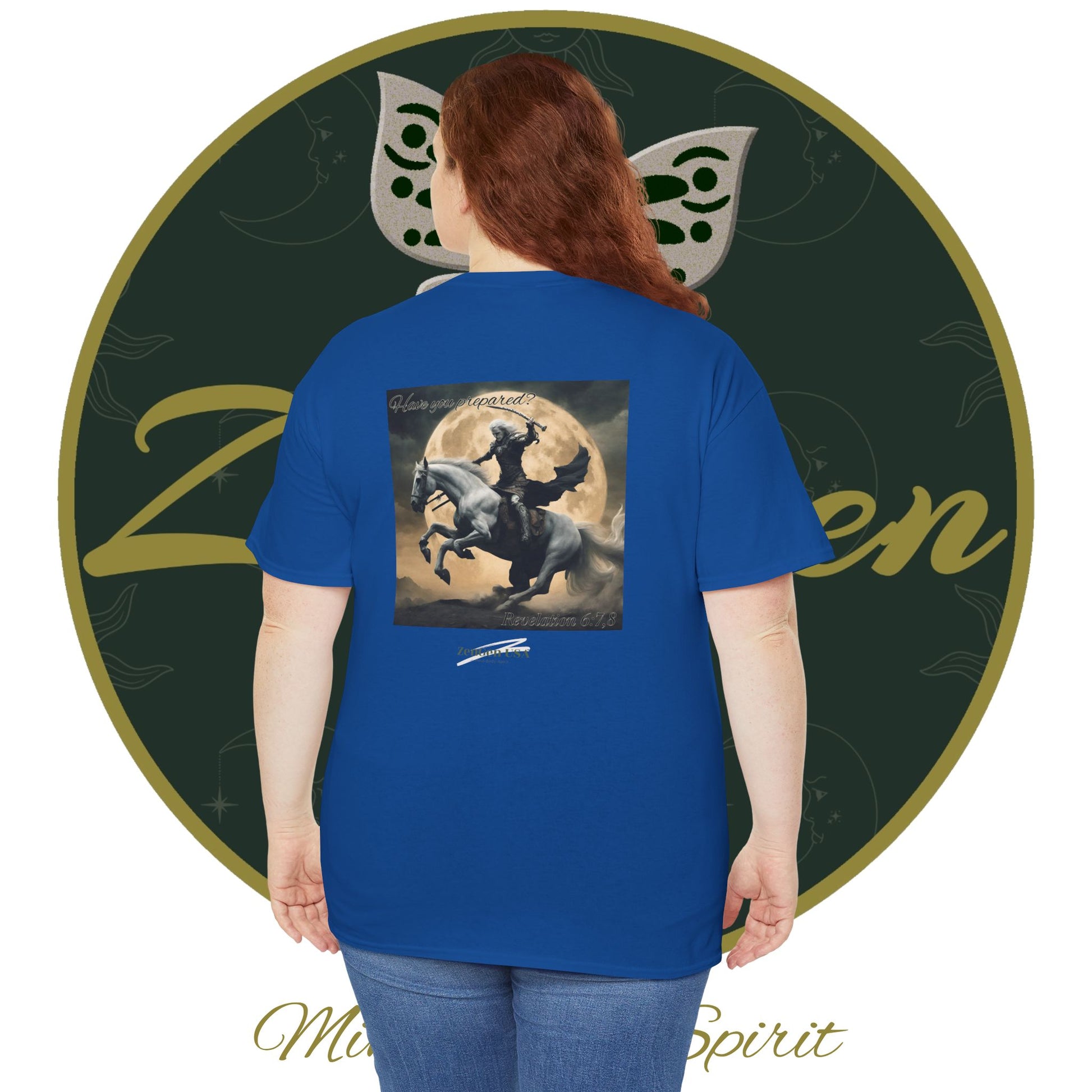 Apocalypse - 4th Seal Revelation 6:7,8 - Unisex Heavy Cotton Tee - Revelation Collection - ZenGen USA - ZenGen USA