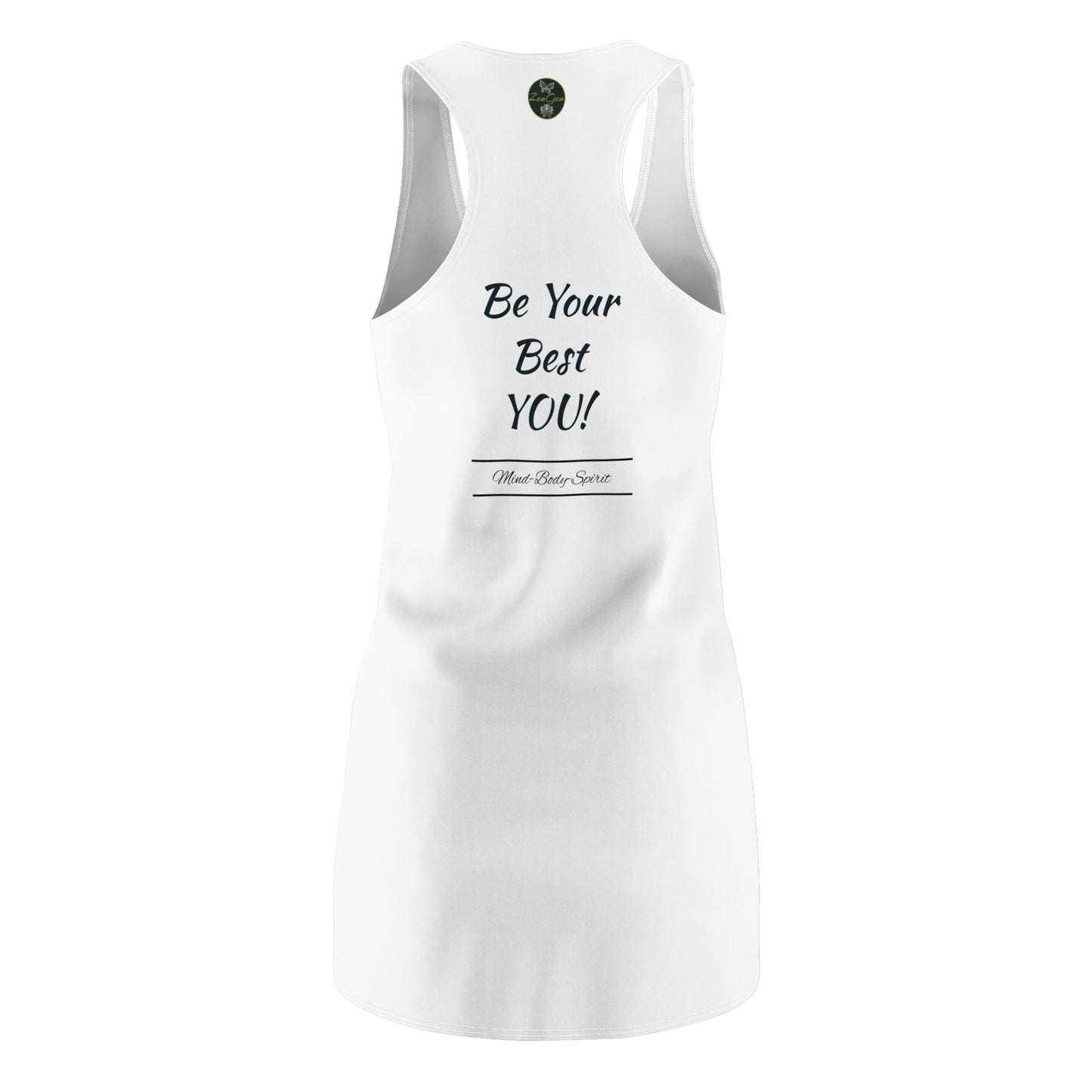 Be Your Best YOU! ZenGen - White Women's Cut & Sew Racerback Dress - ZenGen USA