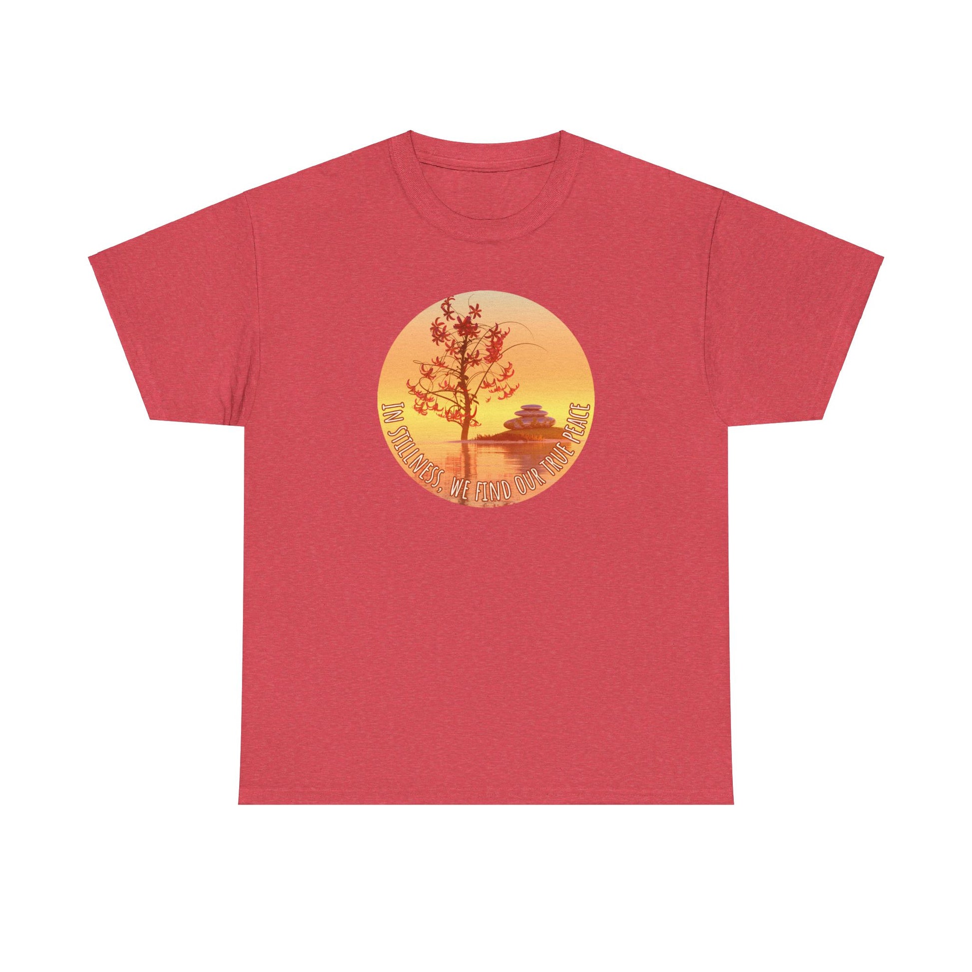 Find True Peace: Unisex Heavy Cotton Zen Bonsai & Cairns Graphic Tee - ZenGen USA