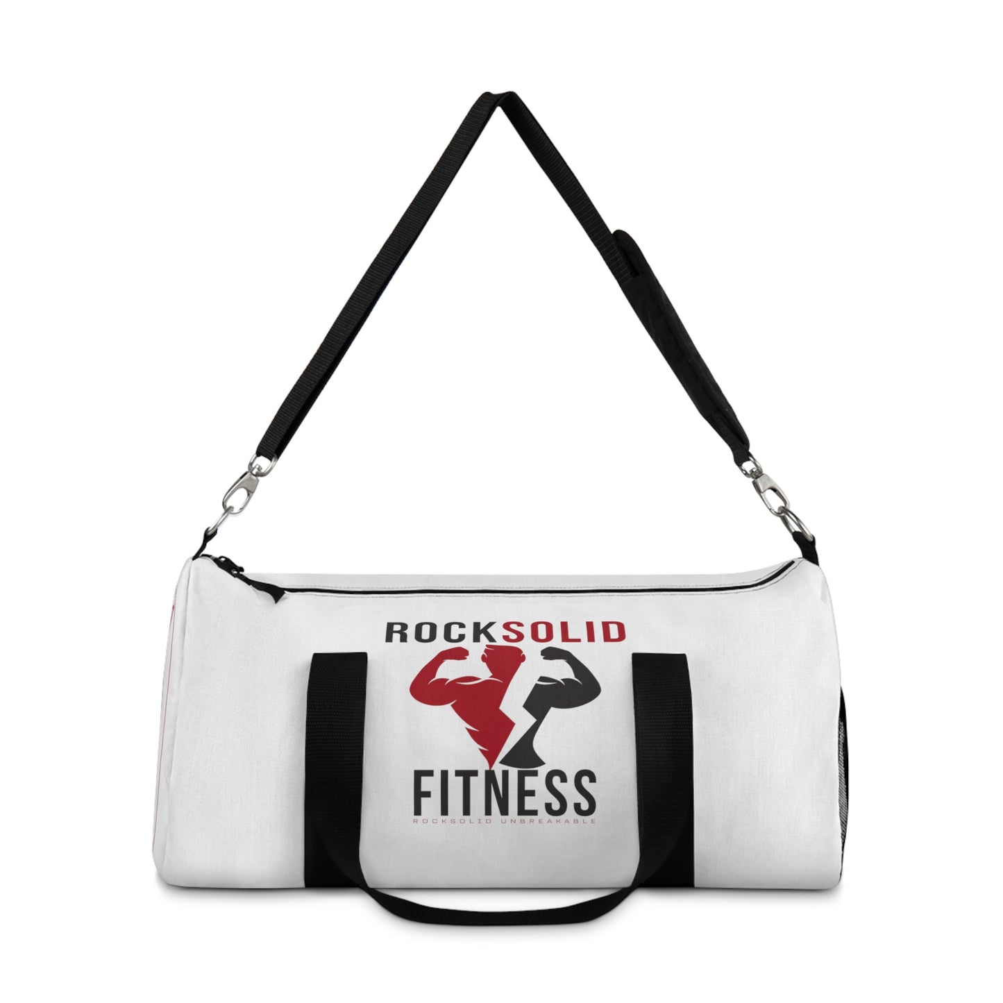RockSolid Fitness Duffel Bag | White | Oxford Canvas | Original Logo - ZenGen USA