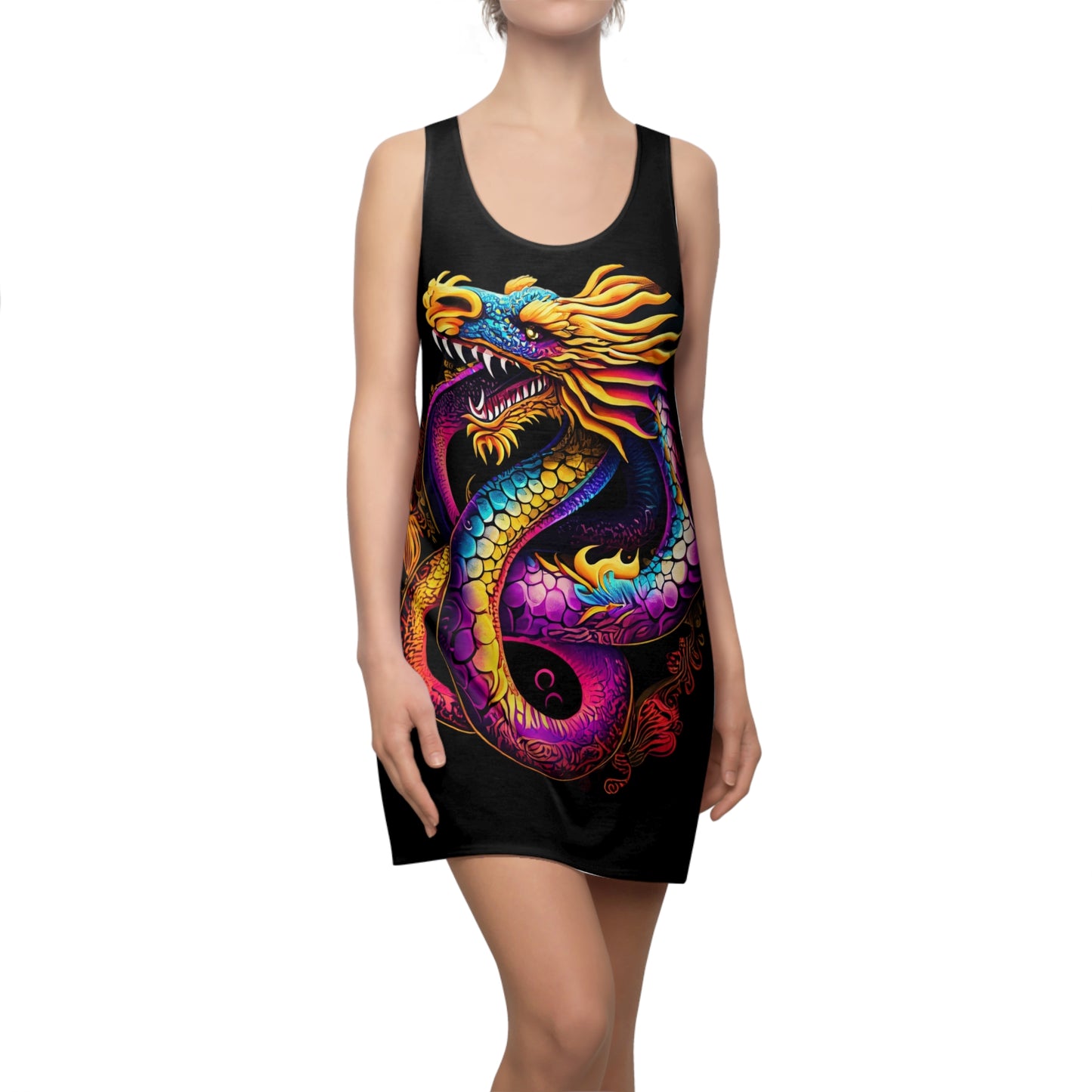 Dragon Women's Cut & Sew Racerback Dress (AOP) | ZenGen USA - ZenGen USA