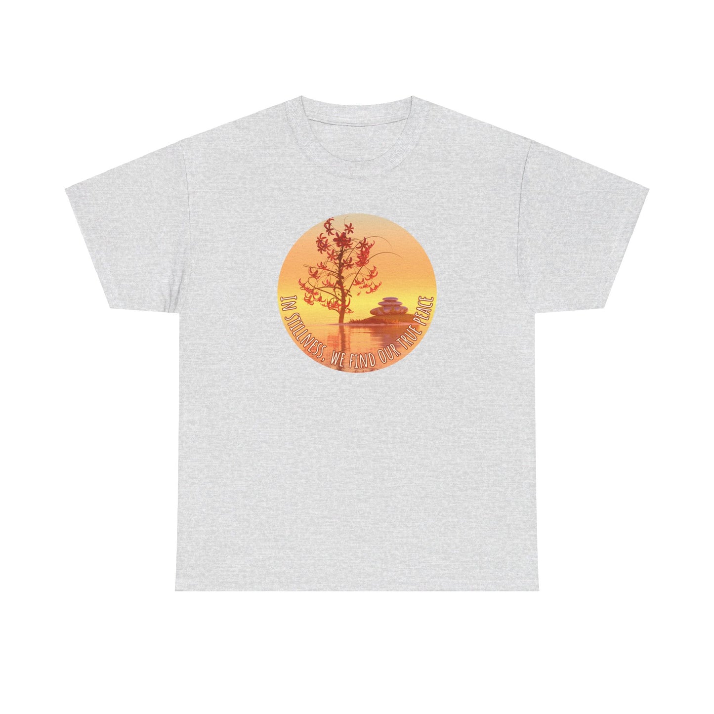 Find True Peace: Unisex Heavy Cotton Zen Bonsai & Cairns Graphic Tee - ZenGen USA